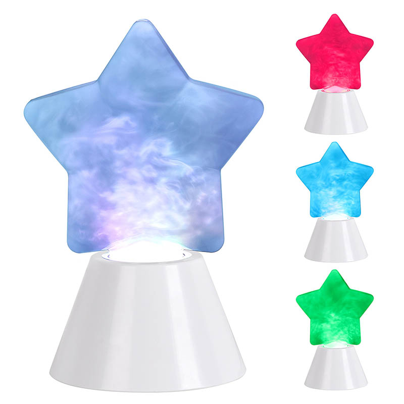 Bewolkt ster Liquid Night Light met plastic basis