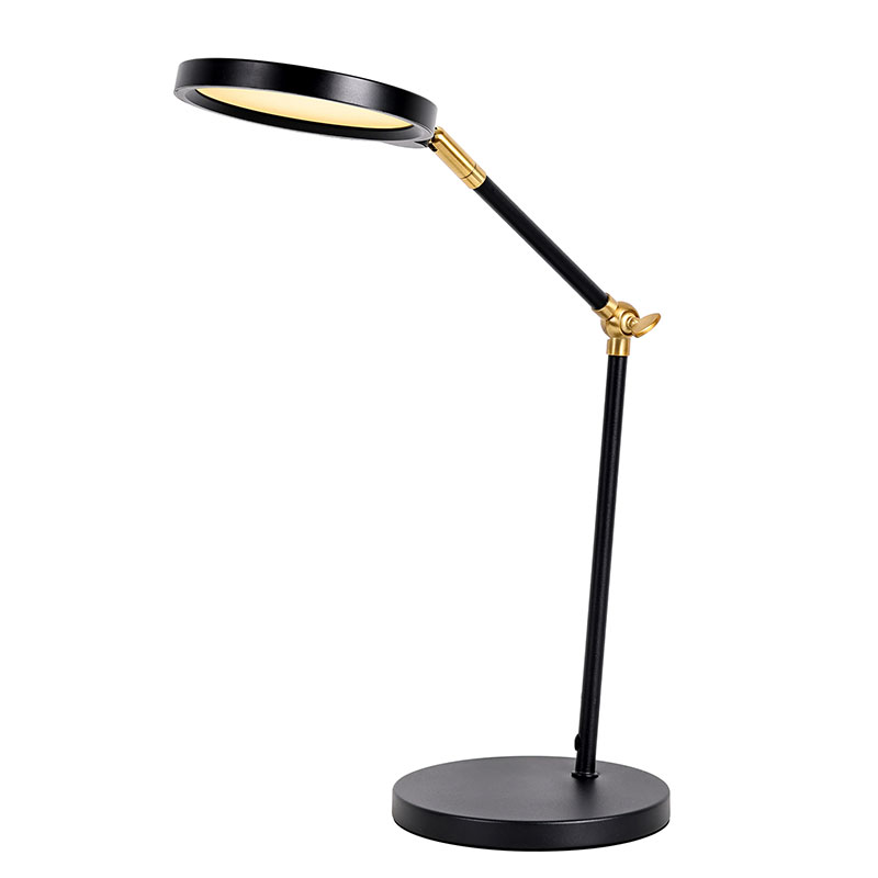 Gouden LED -bureaulamp met lange arm