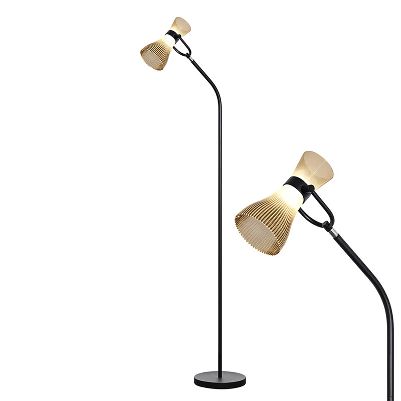 Moderne led vloerlamp met glazen kap