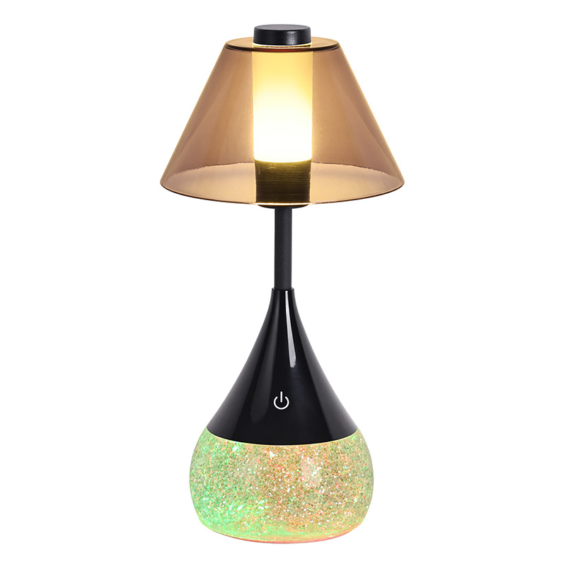 Paddestoelstroomlamp met dynamische vloeistofbasis