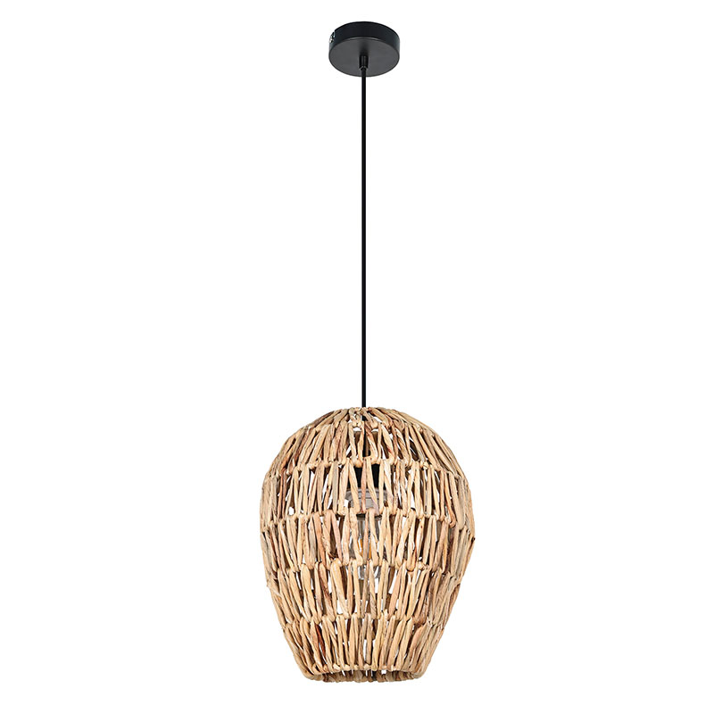 Natuurlijke hanglamp met aluminium touwkap