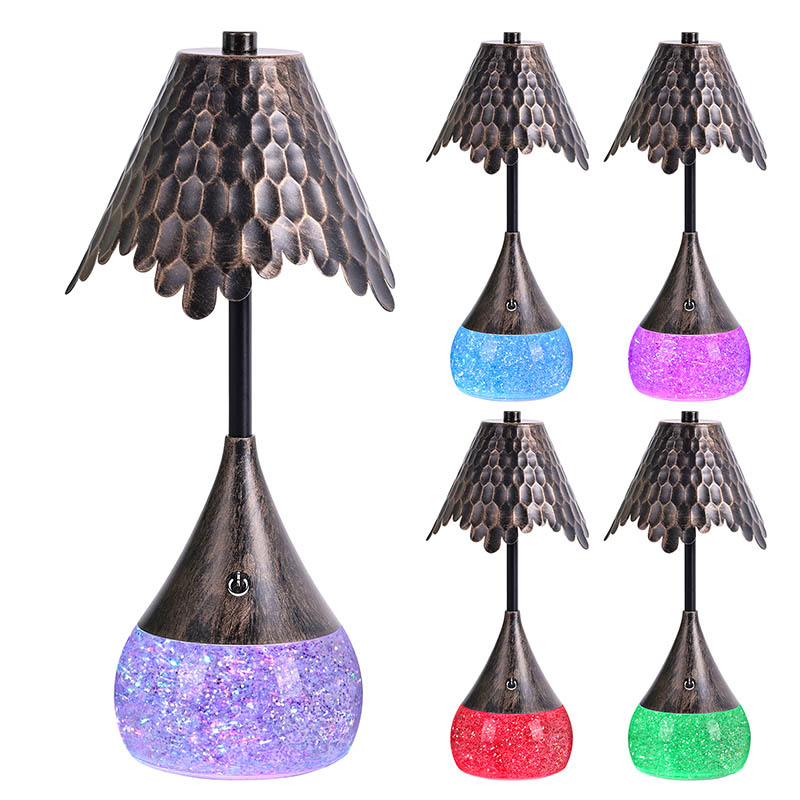 Retor Shade LED -bureaulamp met RGB -glitterbasis