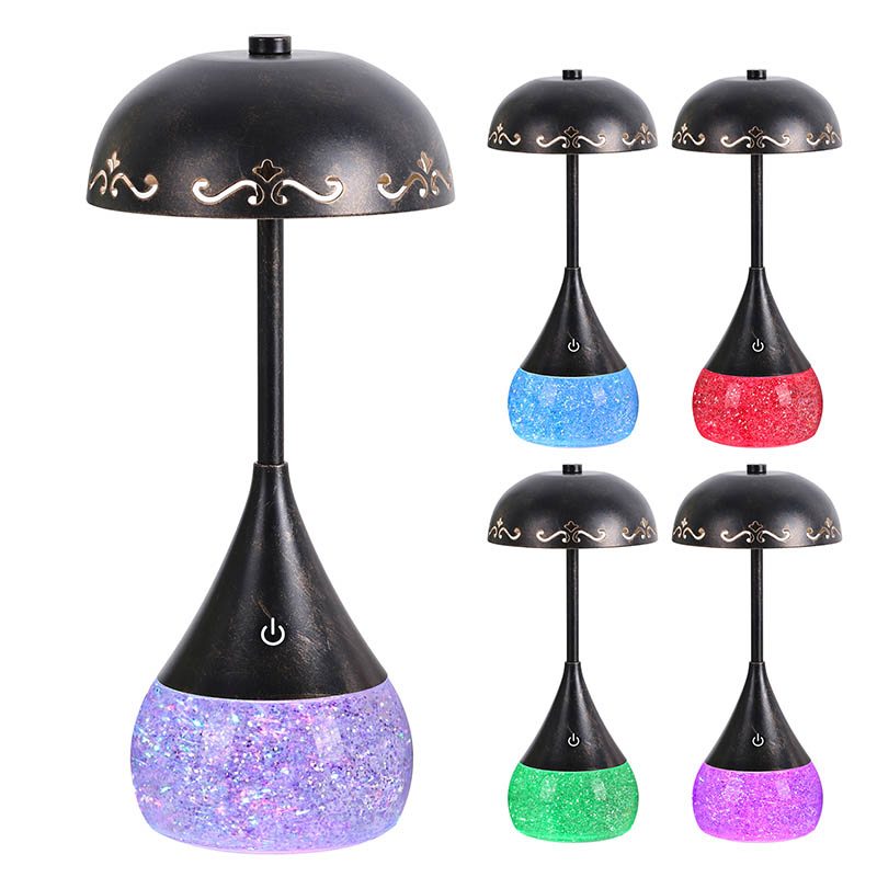 RGB Glitter Bottle LED -bureaulamp met gebogen deksel