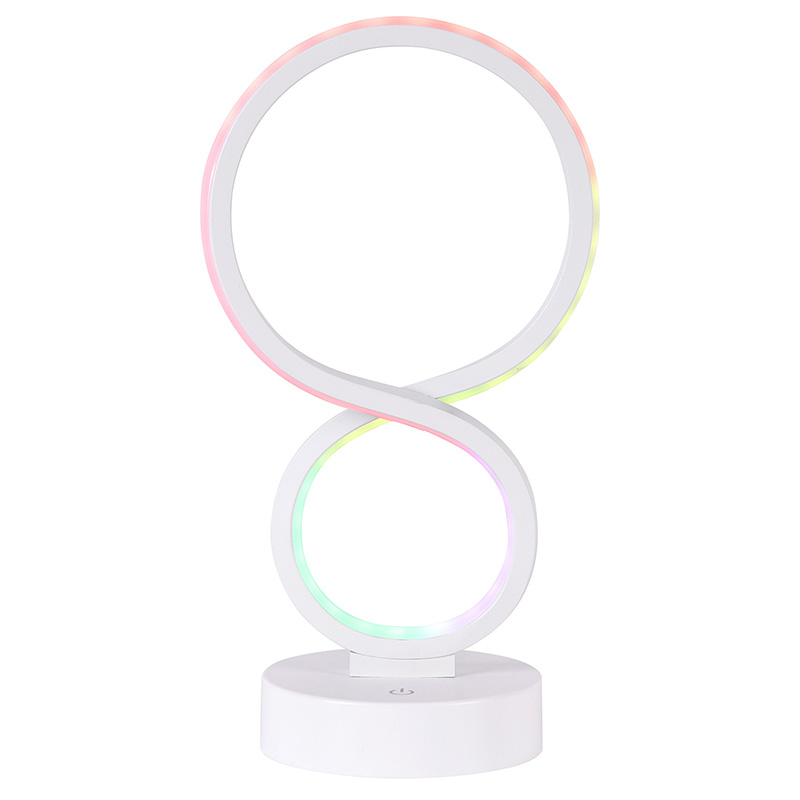 RGB-lichte led-bureaulamp met 8 lampenkappen