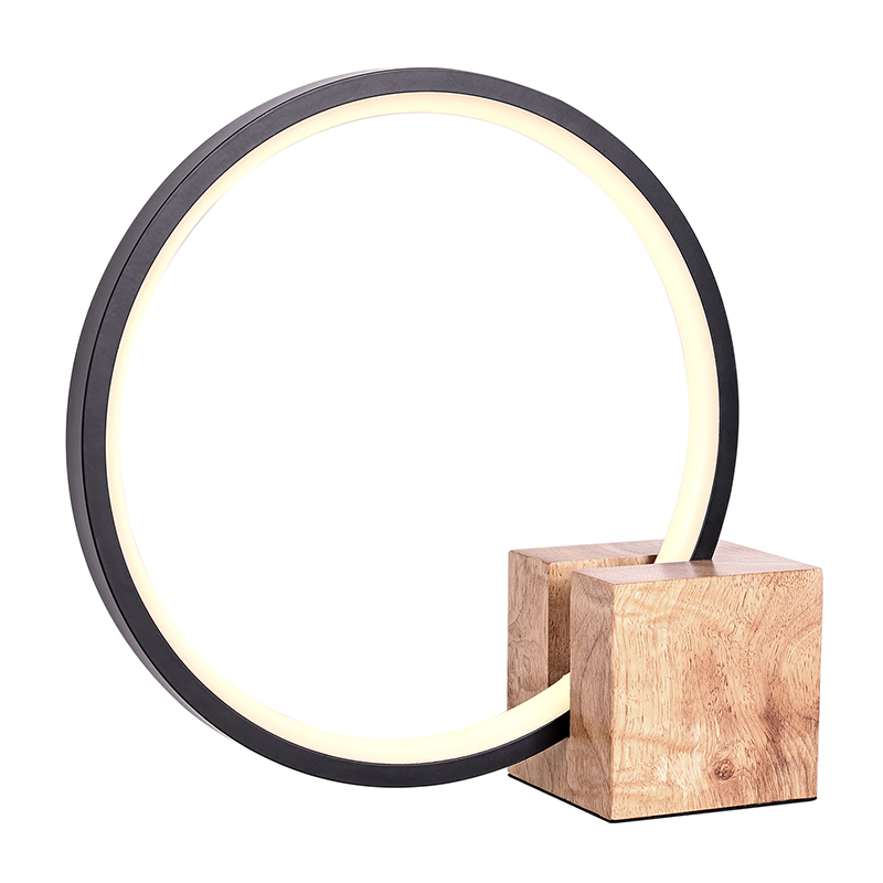 Rotundity LED-bureaulamp met houten voet