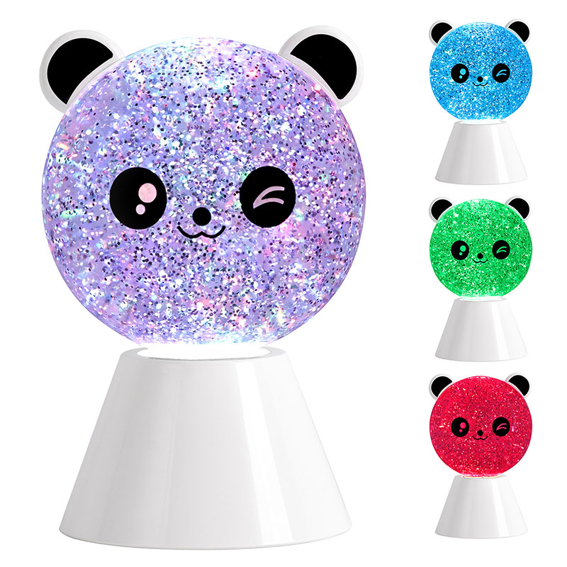 Smile Panda-nachtlampje met RGB-glittervloeistof