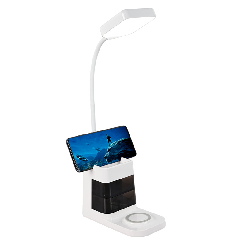 Draadloze oplader bureaulamp met telefoonhouder