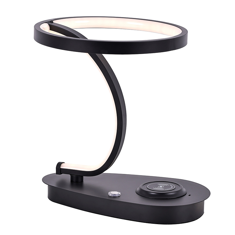 Draadloze oplader LED-bureaulamp met ringkap