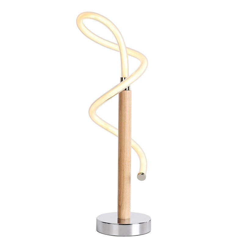 Houten LED-bureaulamp met 360 graden verlichting